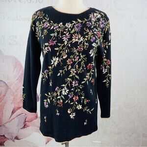 Heirloom Collection Vintage Embroidered Sweater NWT Small